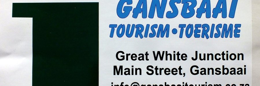 Die nuwe (groot) plakker van Gansbaai Toerisme wat nou beskikbaar is